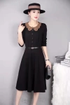 Spring and Autumn's new fashionable and trendy cinched-waist dress 21102 details Picture